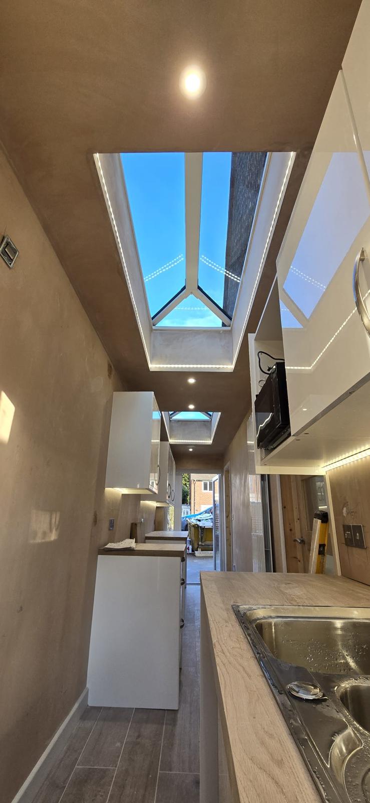 Kitchen Extension with Multiple Skylights — Mid Build