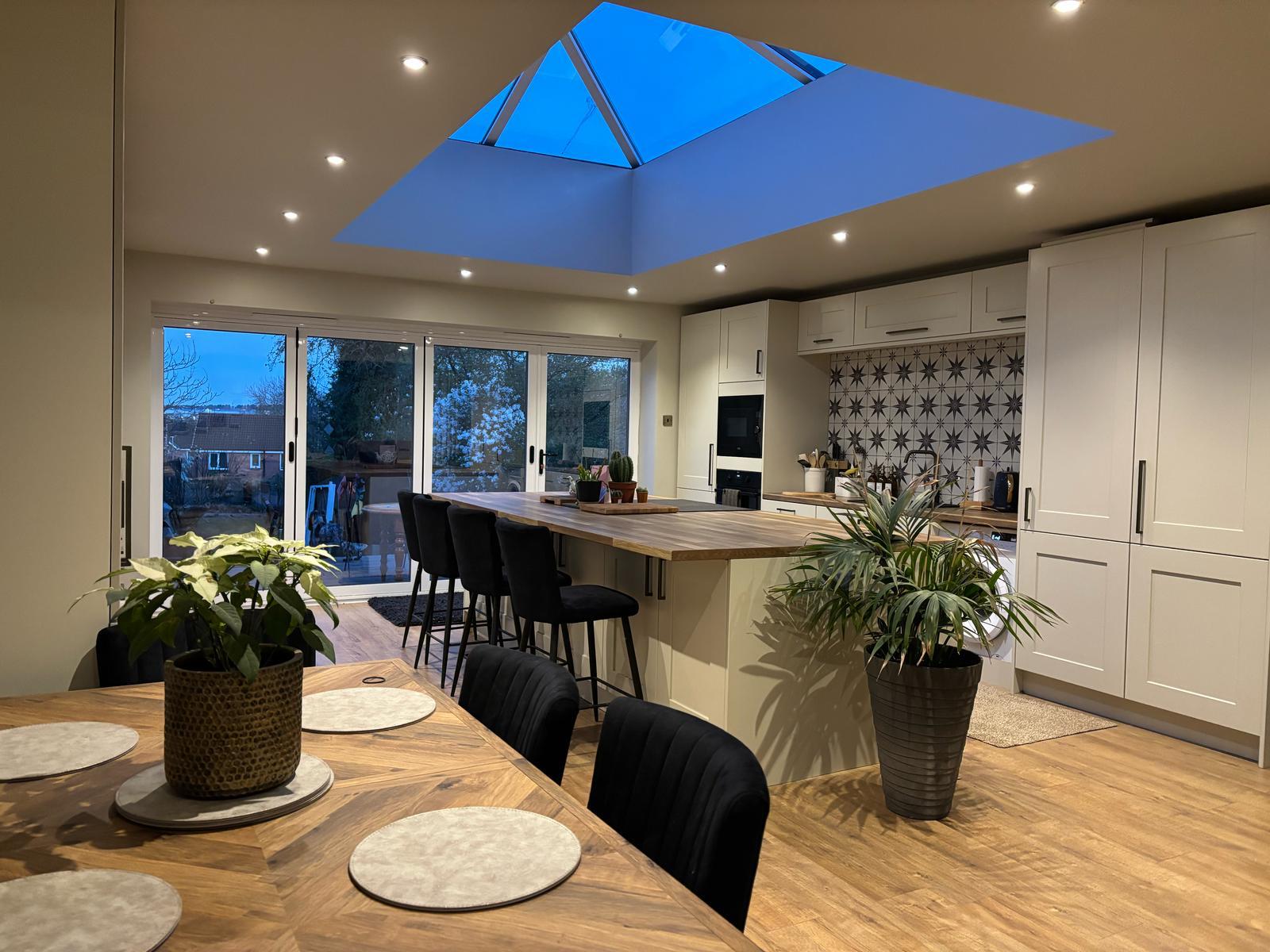 Lantern Roof Kitchen Extension — Night Shot