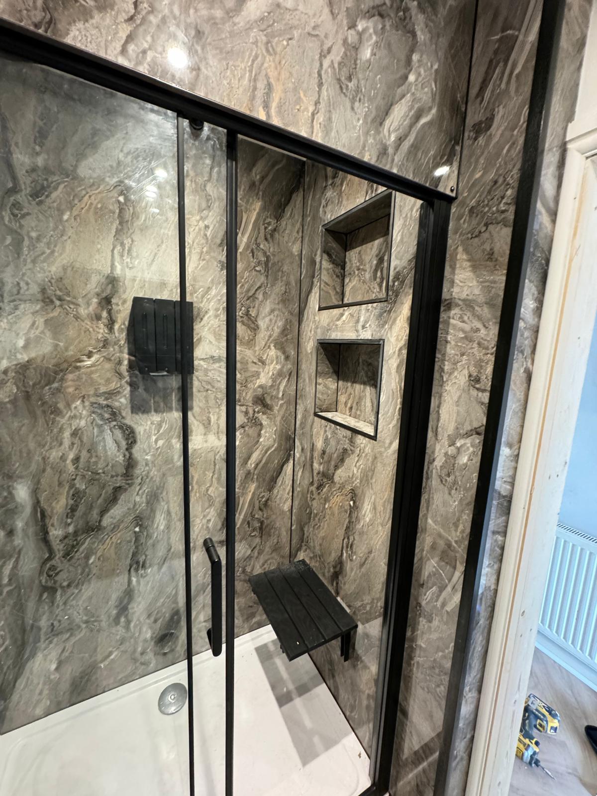 Luxury Marble Shower Enclosure with Bespoke Niches